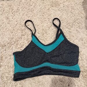 Women's Teal and Gray Sports Bra
